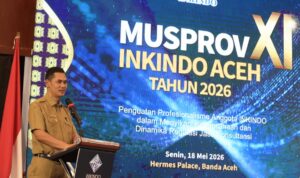 WhatsApp Image 2026-05-18 at 13.44.36 Sekretaris Daerah (Sekda) Aceh, M Nasir S.IP, MPA, menghadiri sekaligus membuka secara resmi Musyawarah Provinsi (MUSPROV) XI Ikatan Nasional Konsultan Indonesia (INKINDO) Aceh Tahun 2026, Senin, (18/05/2026). (FOTO | BIRO ADPIM SEKDA ACEH).