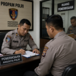 Ilustrasi. Pemeriksaan Anggota Polisi.